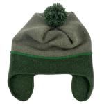 Earflap hat with pom pom - greens 